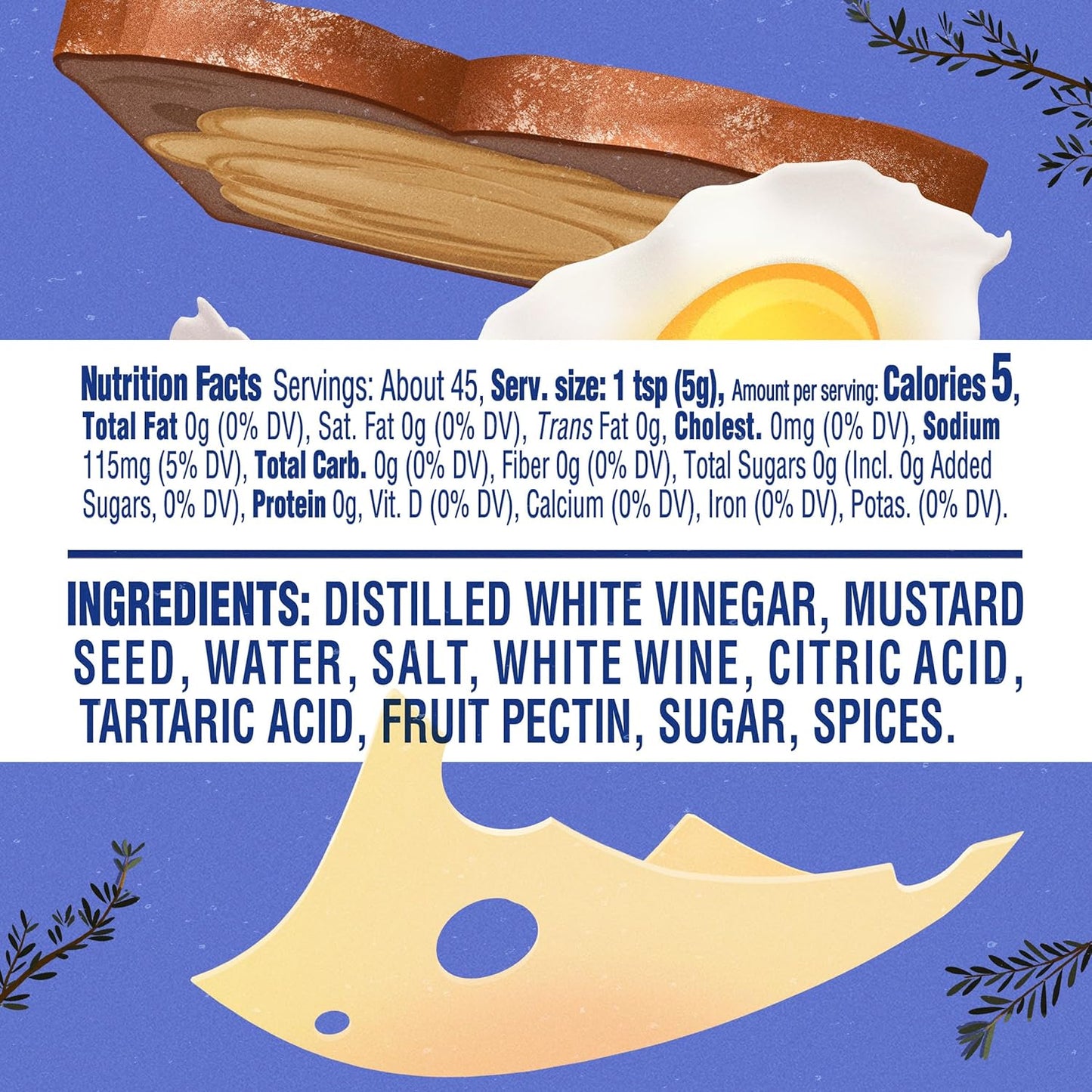 crafted with white wine, #1 grade mustard seeds, and spices