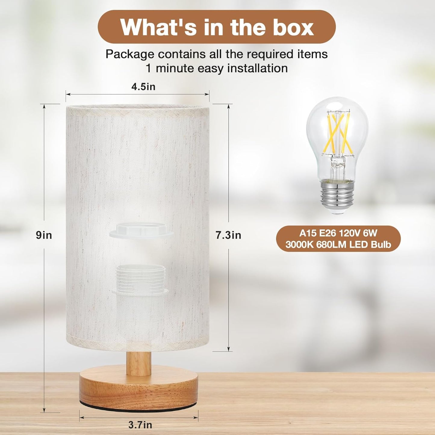 cream linen fabric shade that softens and diffuses light