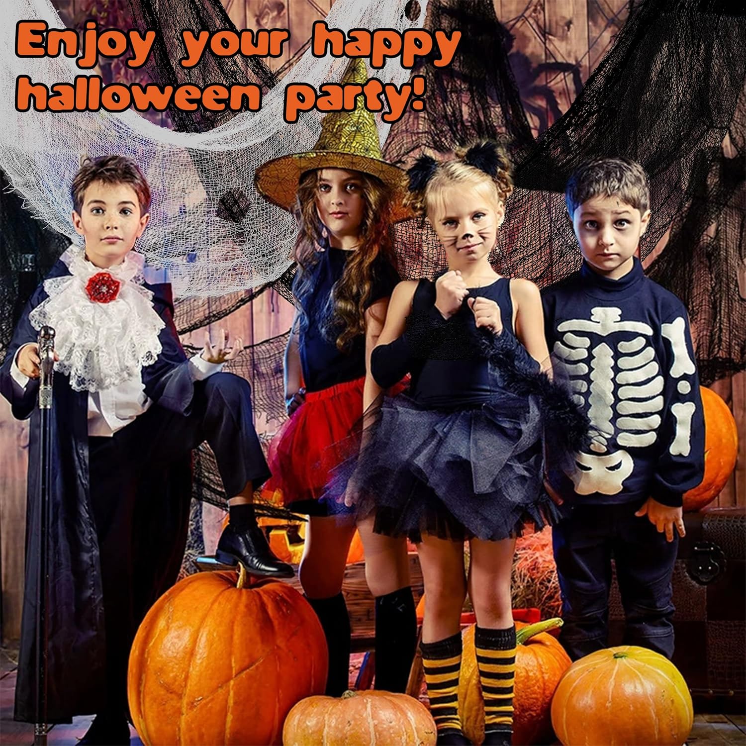 Creepy Cloth Polyester Cotton Gauze – Reusable Halloween Decor for Fireplace Mantel and Bookshelf Styling