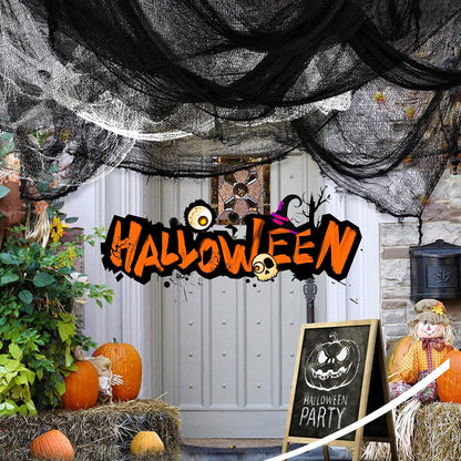 Creepy Cloth Polyester Cotton Gauze – Reusable Halloween Decor for Fireplace Mantel and Bookshelf Styling