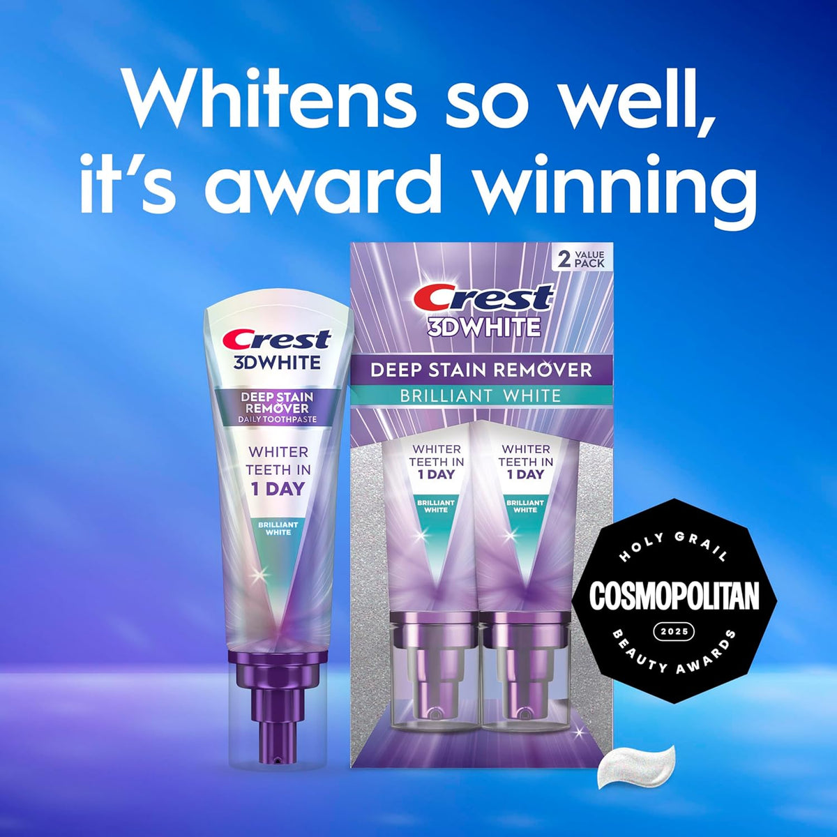 Crest 3D White Deep Stain Remover Toothpaste – Ready-to-Give Groomsmen Gift for Wedding Weekends