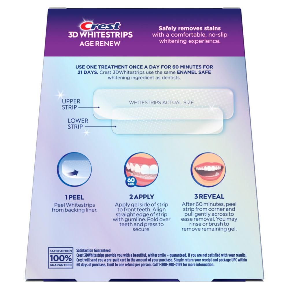 Crest 3D Whitestrips Age Renew – Calming Bathroom Brightening Ritual, 21 Gentle Treatments
