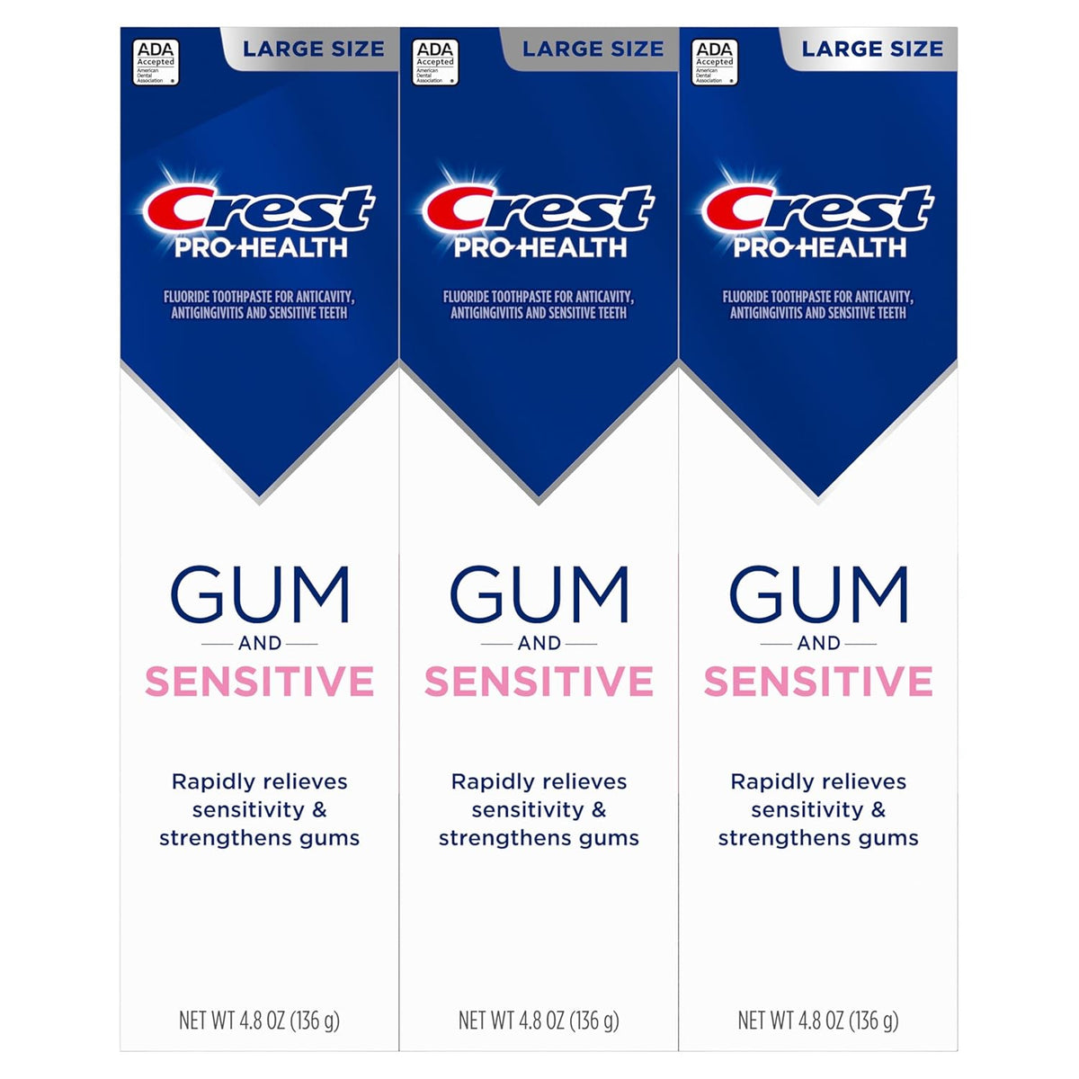 Crest Clinically Proven Sensitivity Relief Toothpaste – 3-Pack for Daily Wellness & Gum Health Rituals