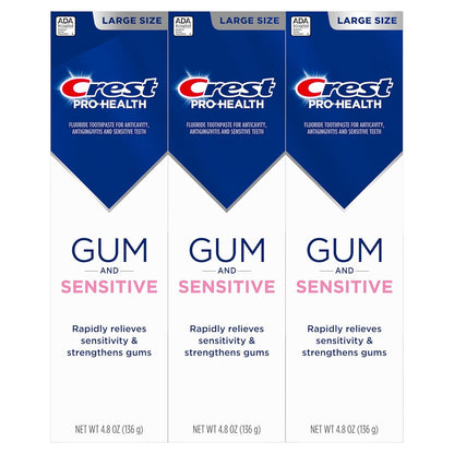 Crest Clinically Proven Sensitivity Relief Toothpaste – 3-Pack for Daily Wellness & Gum Health Rituals