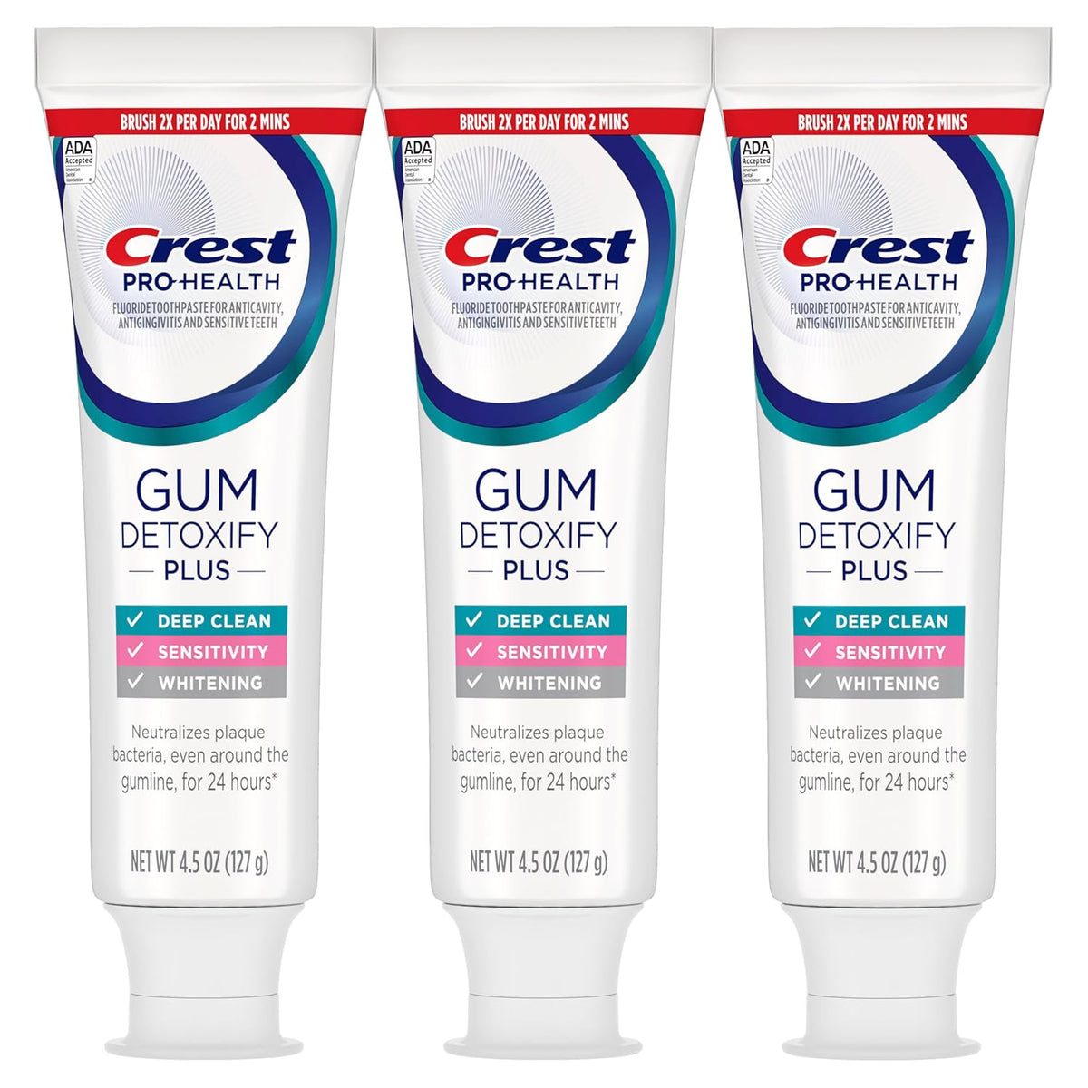 Crest Pro-Health Gum Detoxify Plus – Mindful Oral Wellness Routine, 4.5 oz × 3