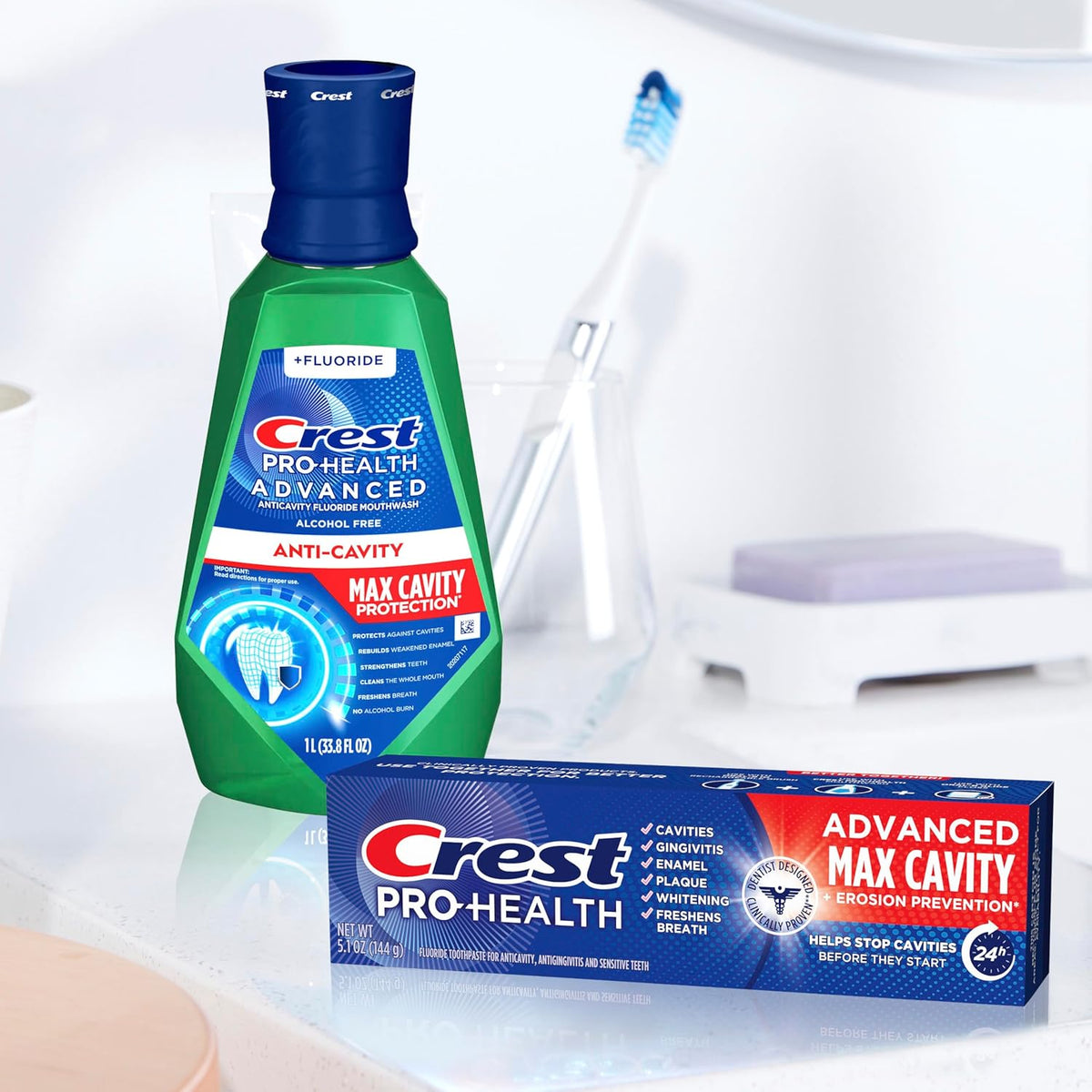 Crest Pro-Health Maximum Fluoride Rinse for Family Oral Care Routine and Freshness