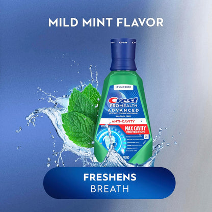 Crest Pro-Health Maximum Fluoride Rinse for Family Oral Care Routine and Freshness