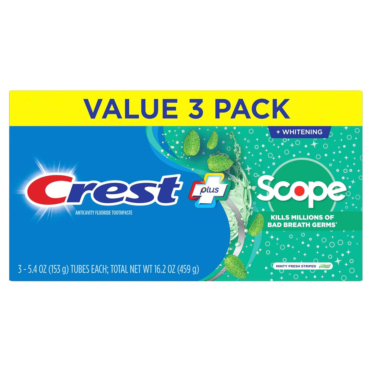 Crest + Scope Whitening Toothpaste – Bridal Shower Gift for the Bride-to-Be, 3-Pack Whitening and Fresh Breath Toothpaste Set