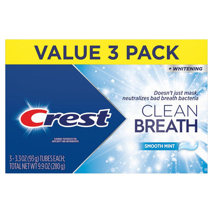 Crest Whitening Toothpaste Mint 3-Pack – Effortless Single-Step Oral Care for Neutral-Toned Spaces