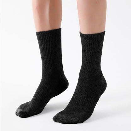 crew-length cut compatible with athletic and casual footwear