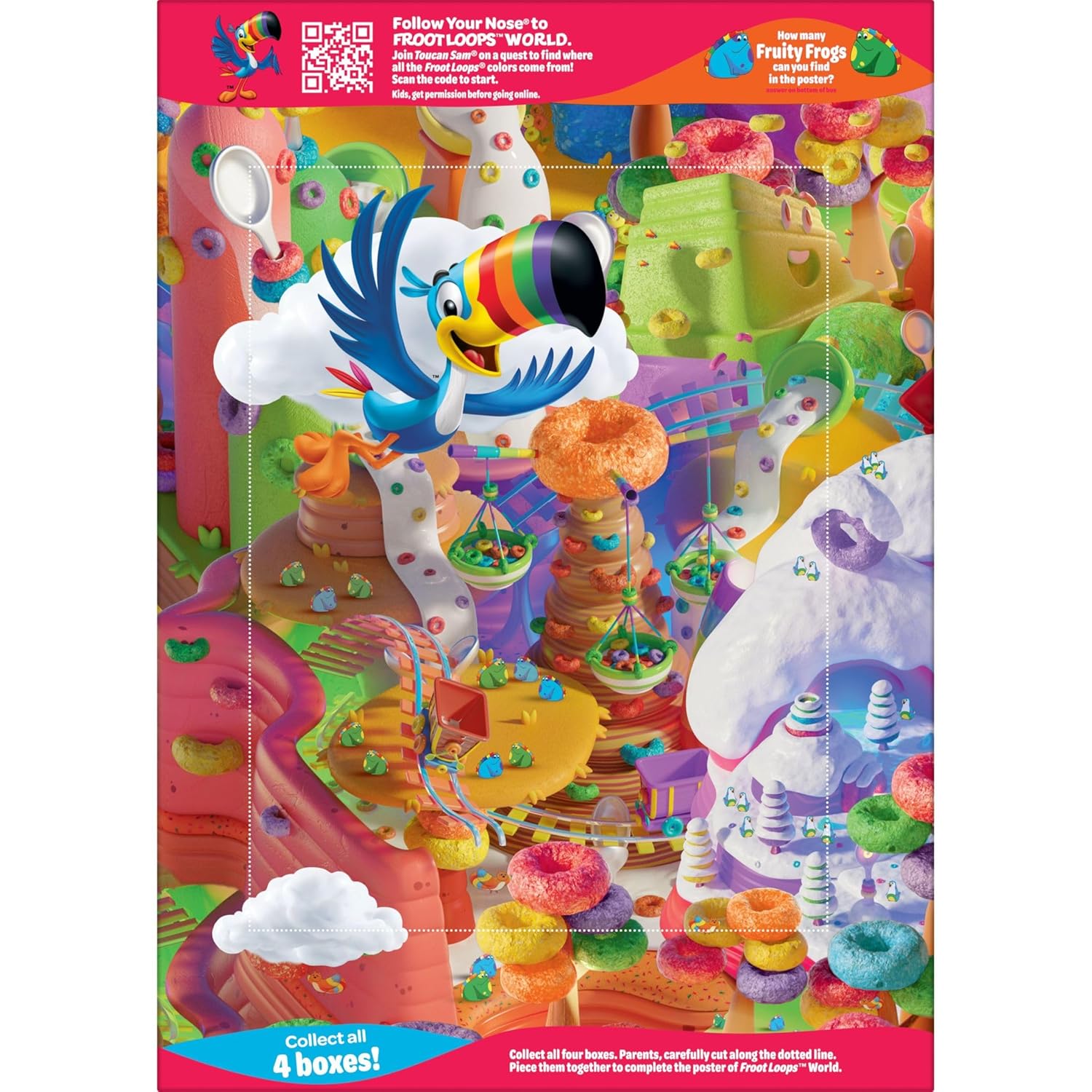 crispy, fruit-flavored loop shape in multi-color format