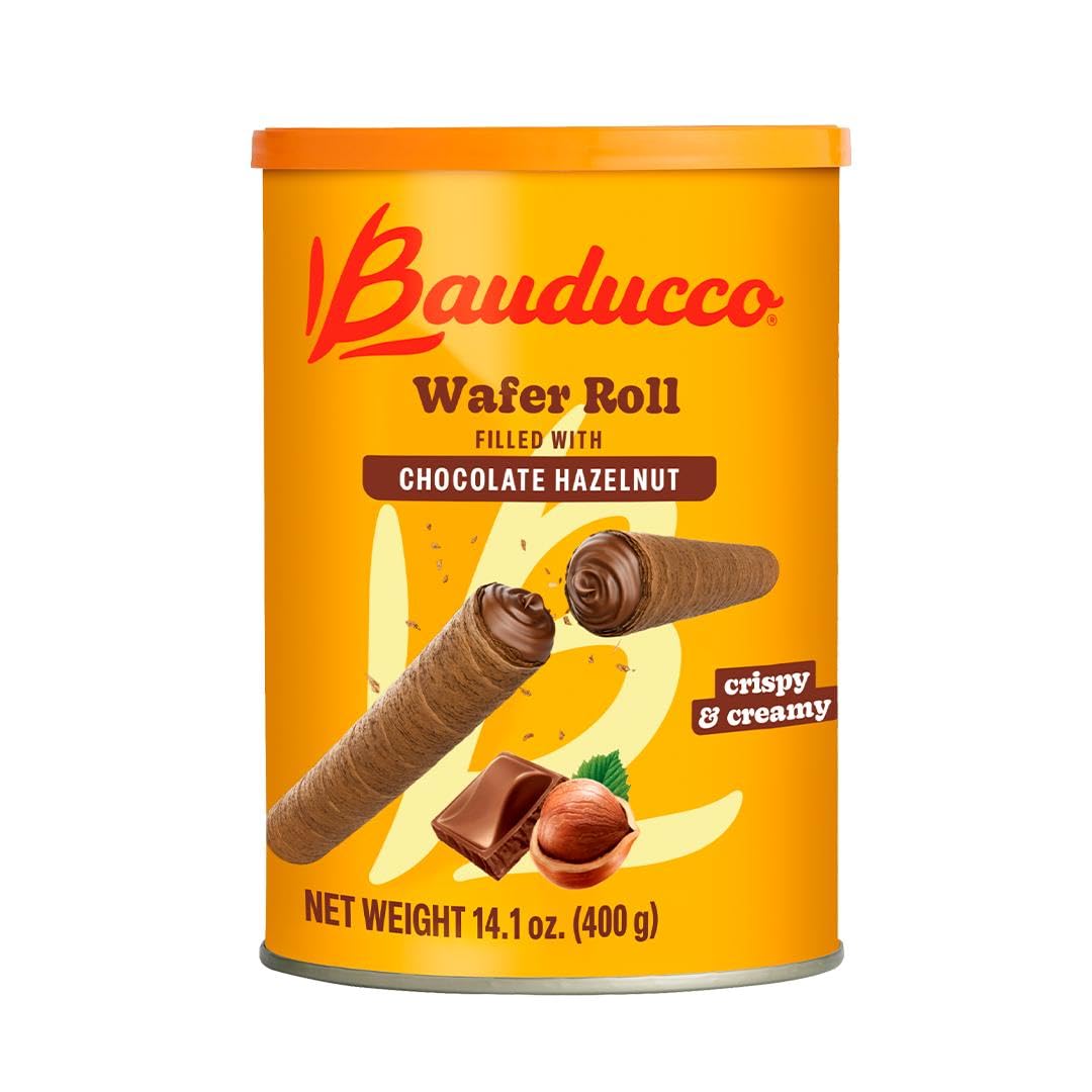 crispy rolled-wafer shell with creamy chocolate-hazelnut filling