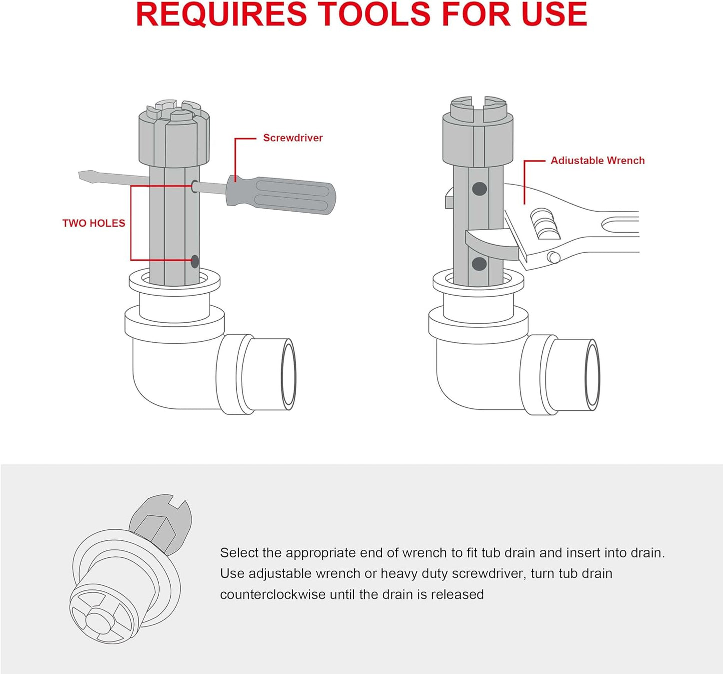 crossbar-gripping design that pairs with adjustable wrenches or heavy-duty screwdrivers