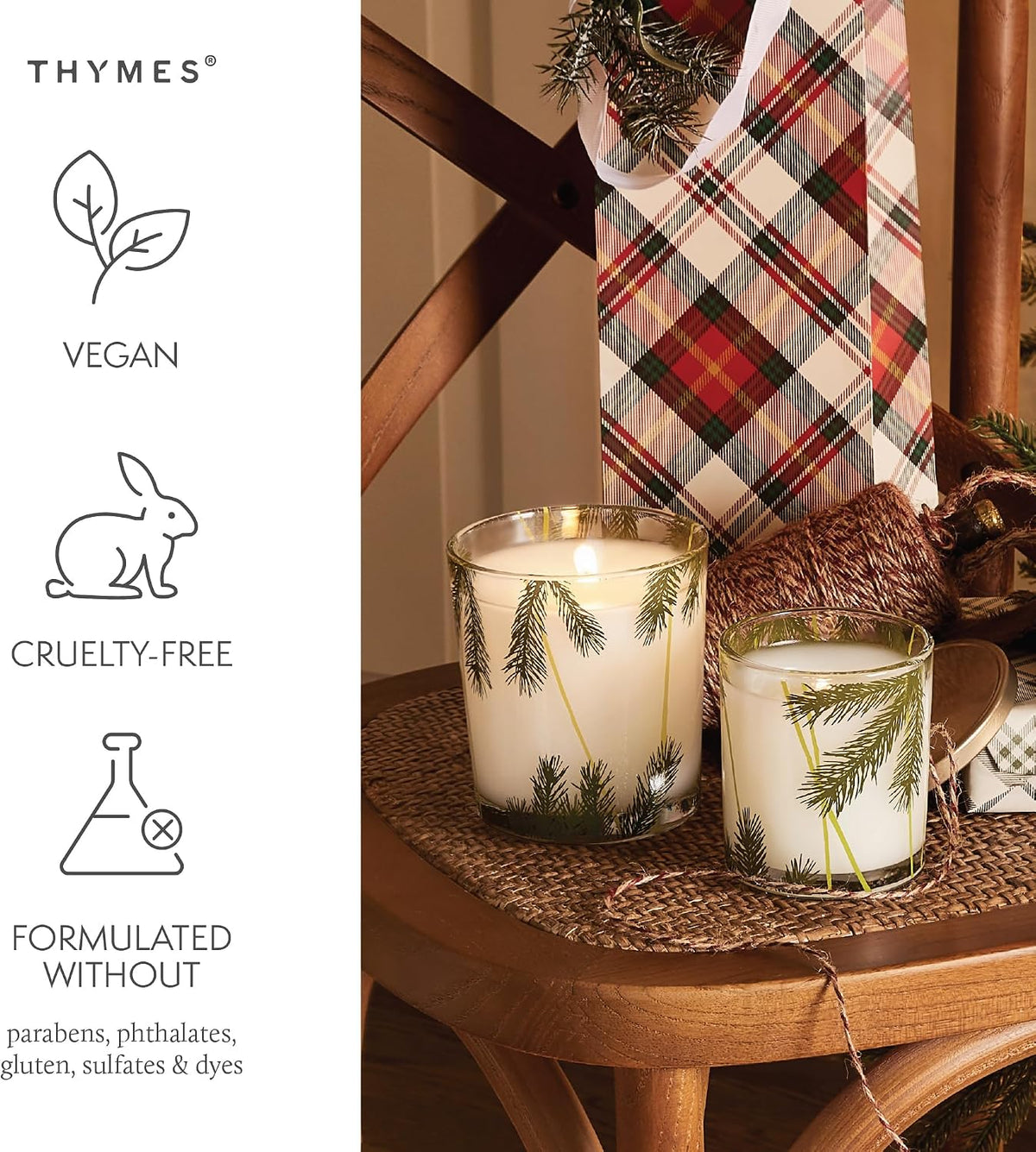 cruelty-free construction with recyclable glass packaging and burn-care instructions for trimming the wick and stopping before 1/2 inch of wax remains