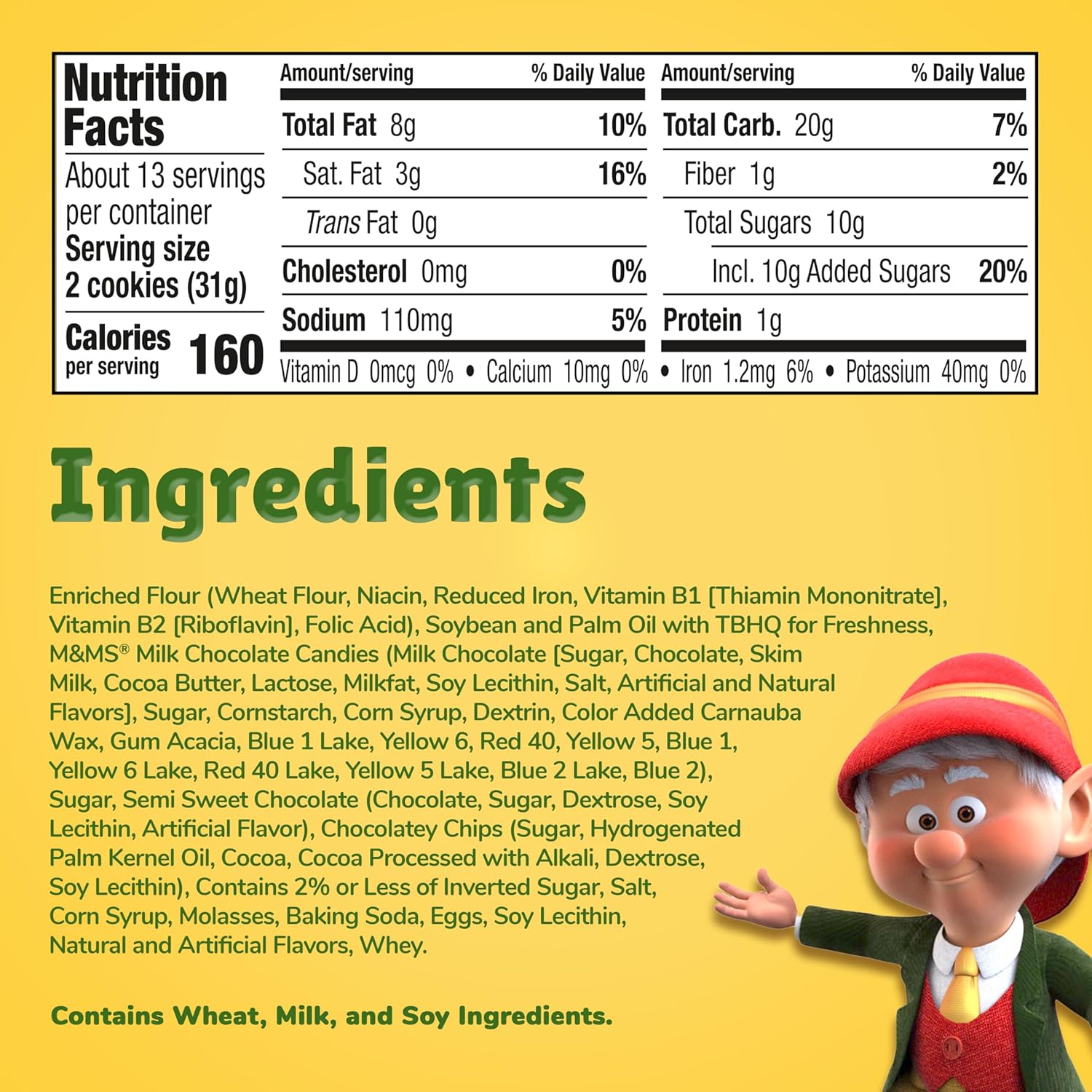crunchy chips deluxe-style cookie base made with enriched flour