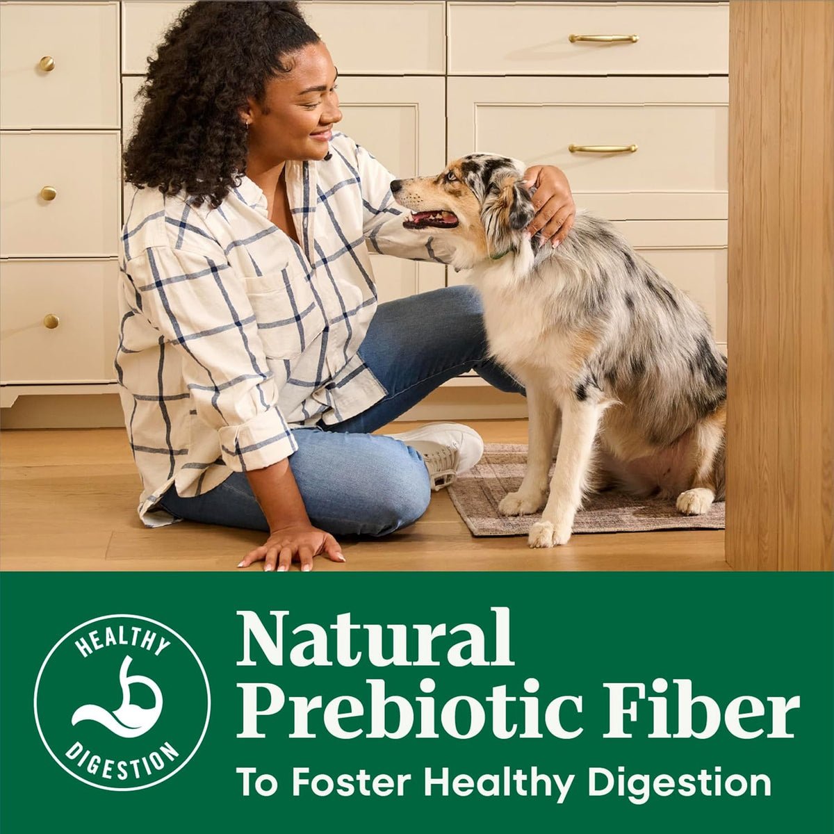 crunchy kibble texture engineered to mechanically reduce plaque and support dental health