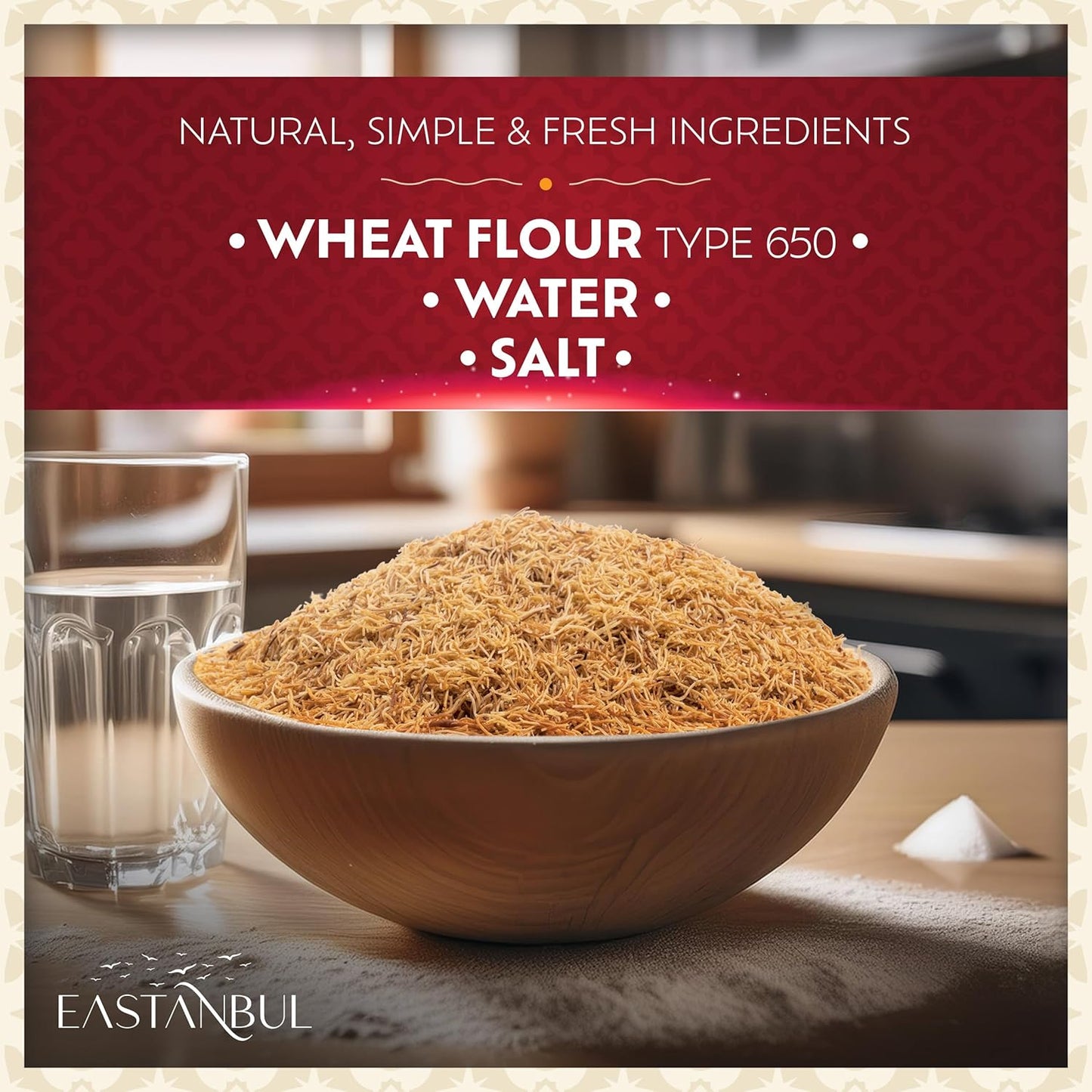 crushed and loose form ideal for sprinkling, basing, and topping desserts