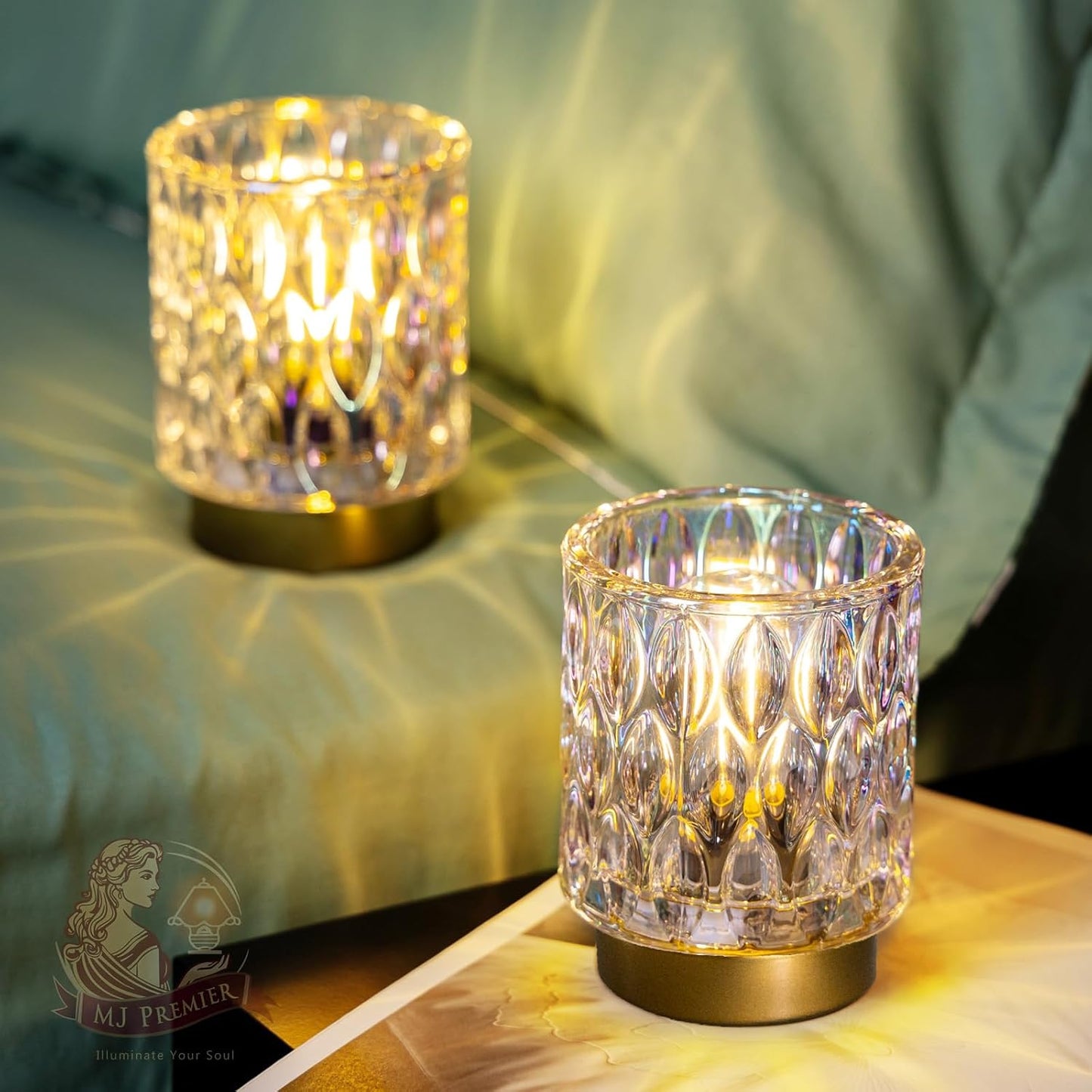 crystal glass shade with oval concave pattern and mercury coating for refraction sparkle