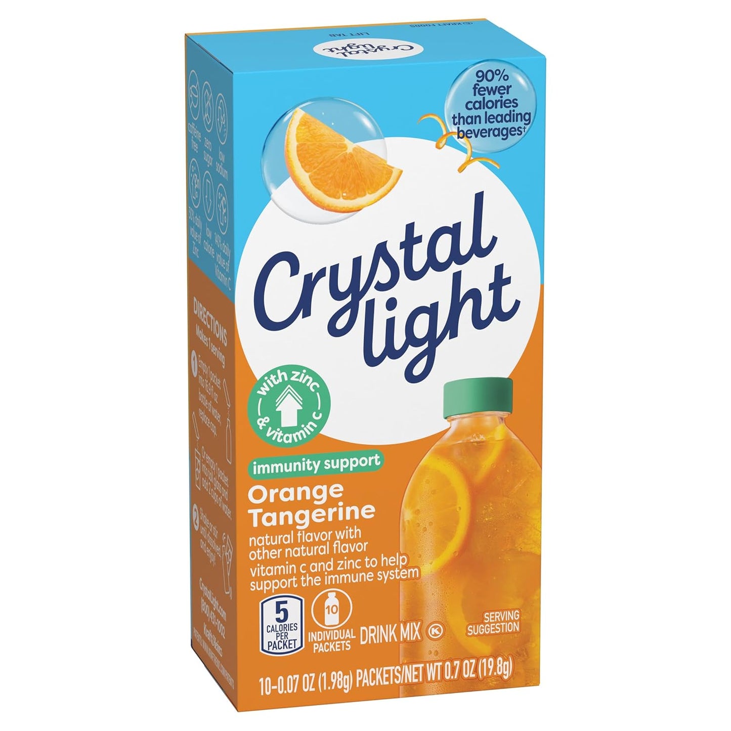 Crystal Light Immunity Support Powdered Drink Mix – Patio and Backyard Refreshment, Portable Vitamin Water with Probiotics for Outdoor Dining