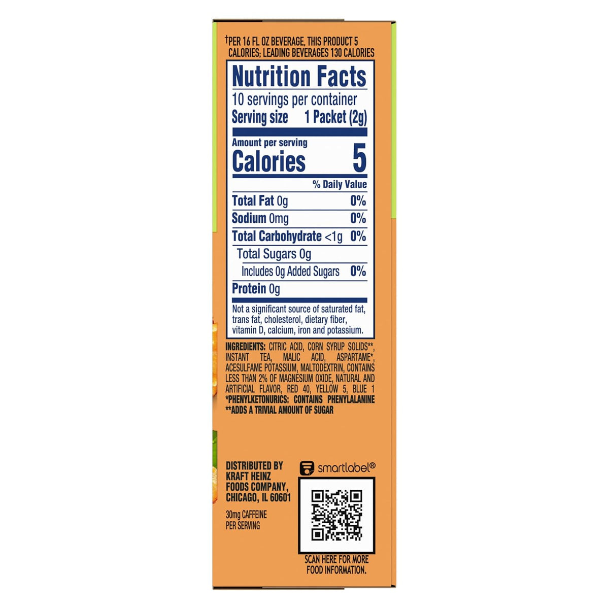 Crystal Light Peach Iced Tea Powder – 120 Packets Designed for Minimal Storage and Clean, Neutral Routines
