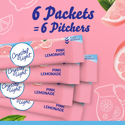 Crystal Light Pink Lemonade Pitcher Packets – Low-Calorie Lemonade Alternative for Keto and Calorie-Conscious Drinkers