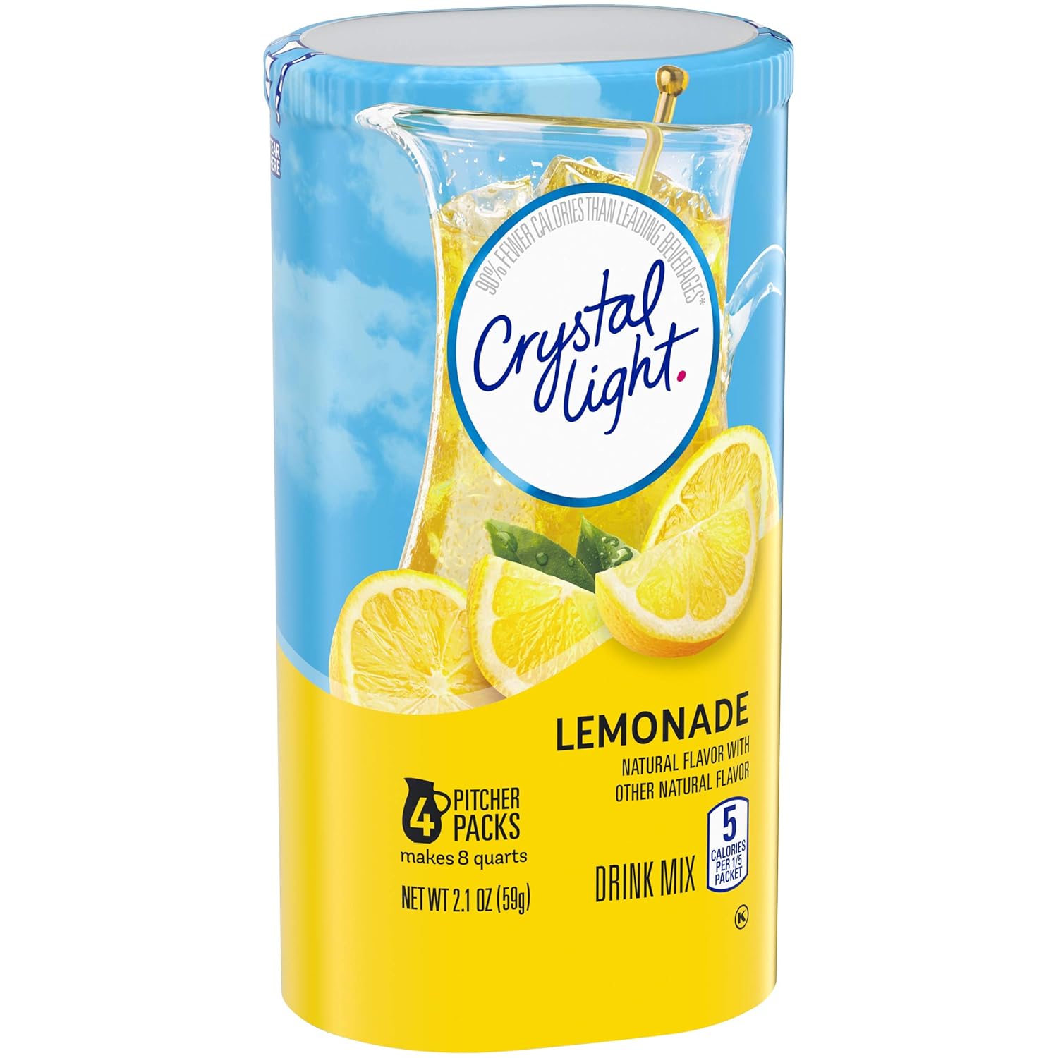 Crystal Light Sugar-Free Lemonade Drink Mix – Low-Calorie Lemonade Powder for Office Break Room Wellness Habits