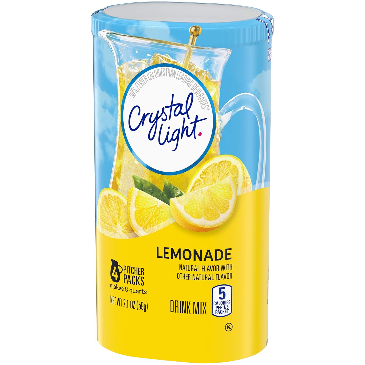 Crystal Light Sugar-Free Lemonade Drink Mix – Low-Calorie Lemonade Powder for Office Break Room Wellness Habits