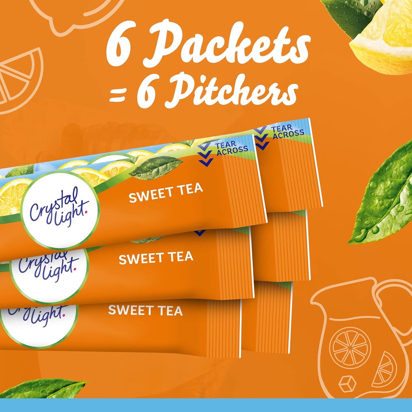 Crystal Light Sweet Tea Naturally Flavored Packets – 5 Calorie Self Care Beverage for Mindful Sipping