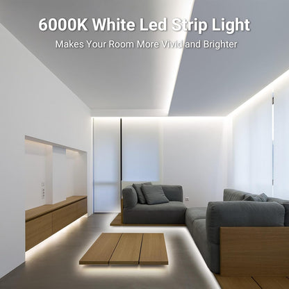 CT CAPETRONIX LED Light Strip – Decorative Indoor Accent for Closet and Cabinet, 49.2ft Cool White Tape for Room Atmosphere