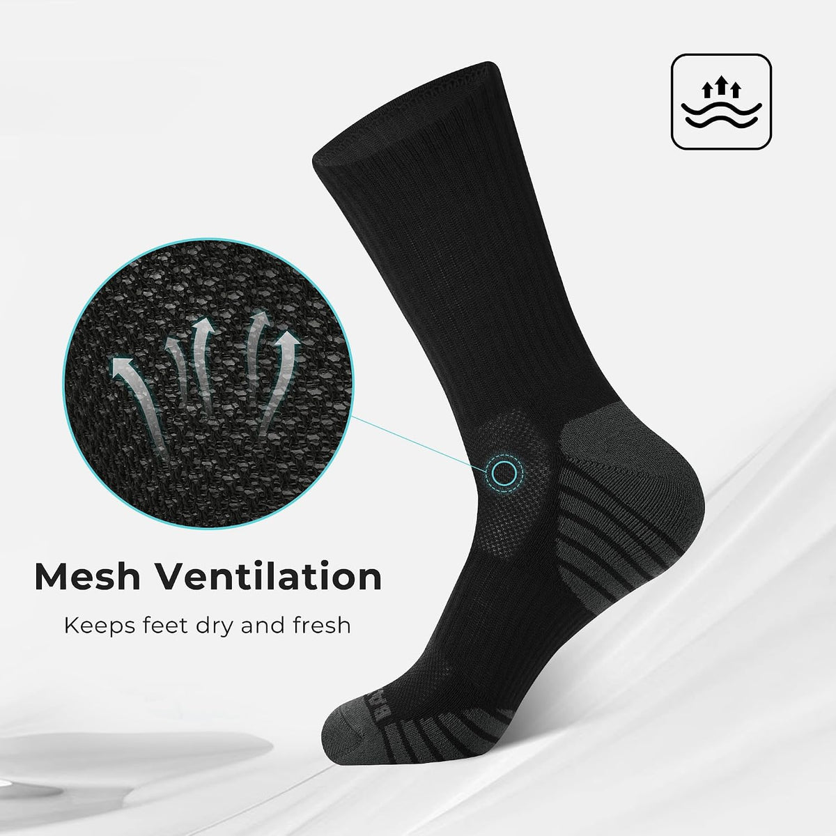 cushioned footbed for shock absorption and reduced friction