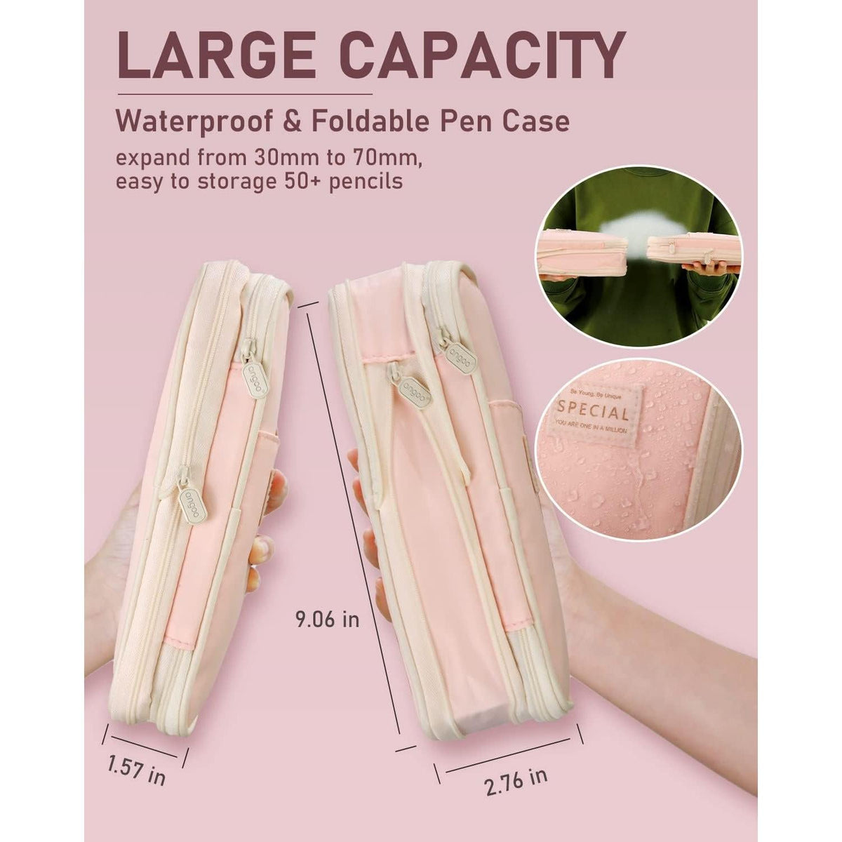cute cartoon patterns and candy/macaron barrel colors in pink-themed packaging