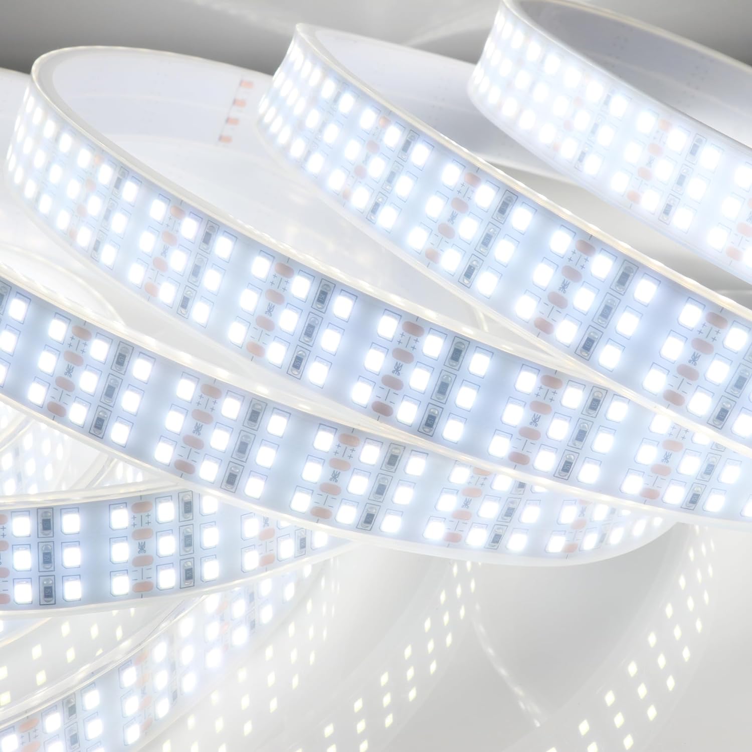 cuttable every 9 leds (3 rows) and linkable for custom lengths