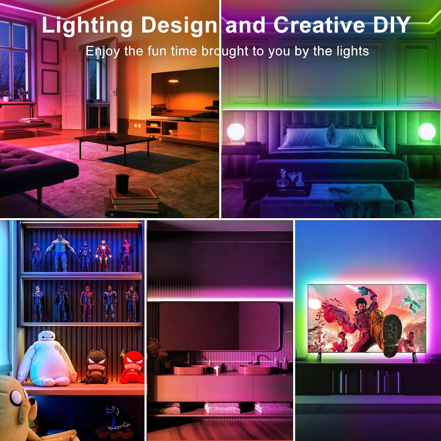 cuttable every few leds along cut-line for custom lengths and shapes