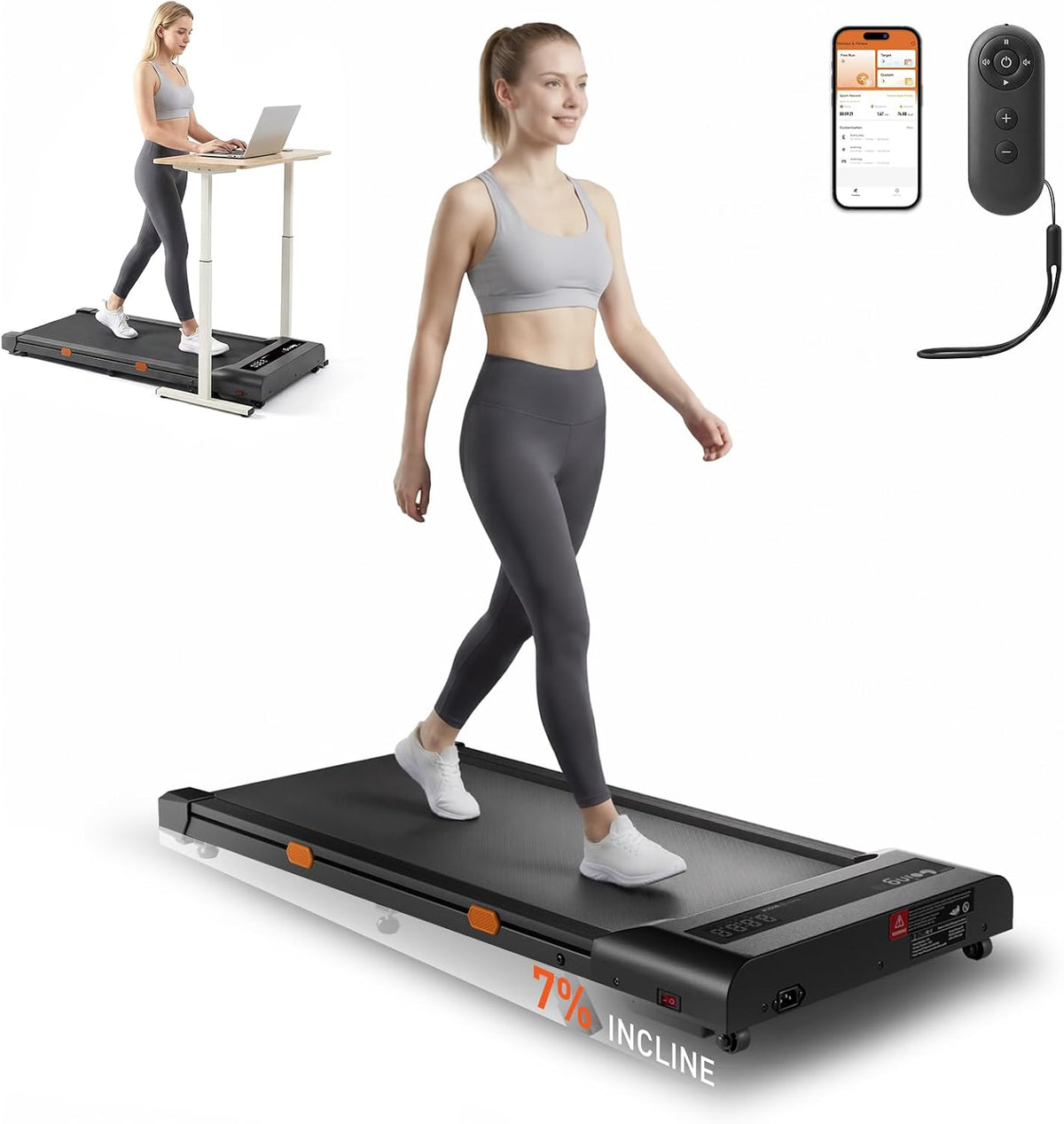 Cybergoing T10 Walking Pad Treadmill Powered By Bosch®, Neutral-Toned Treadmill for Modern Home Offices