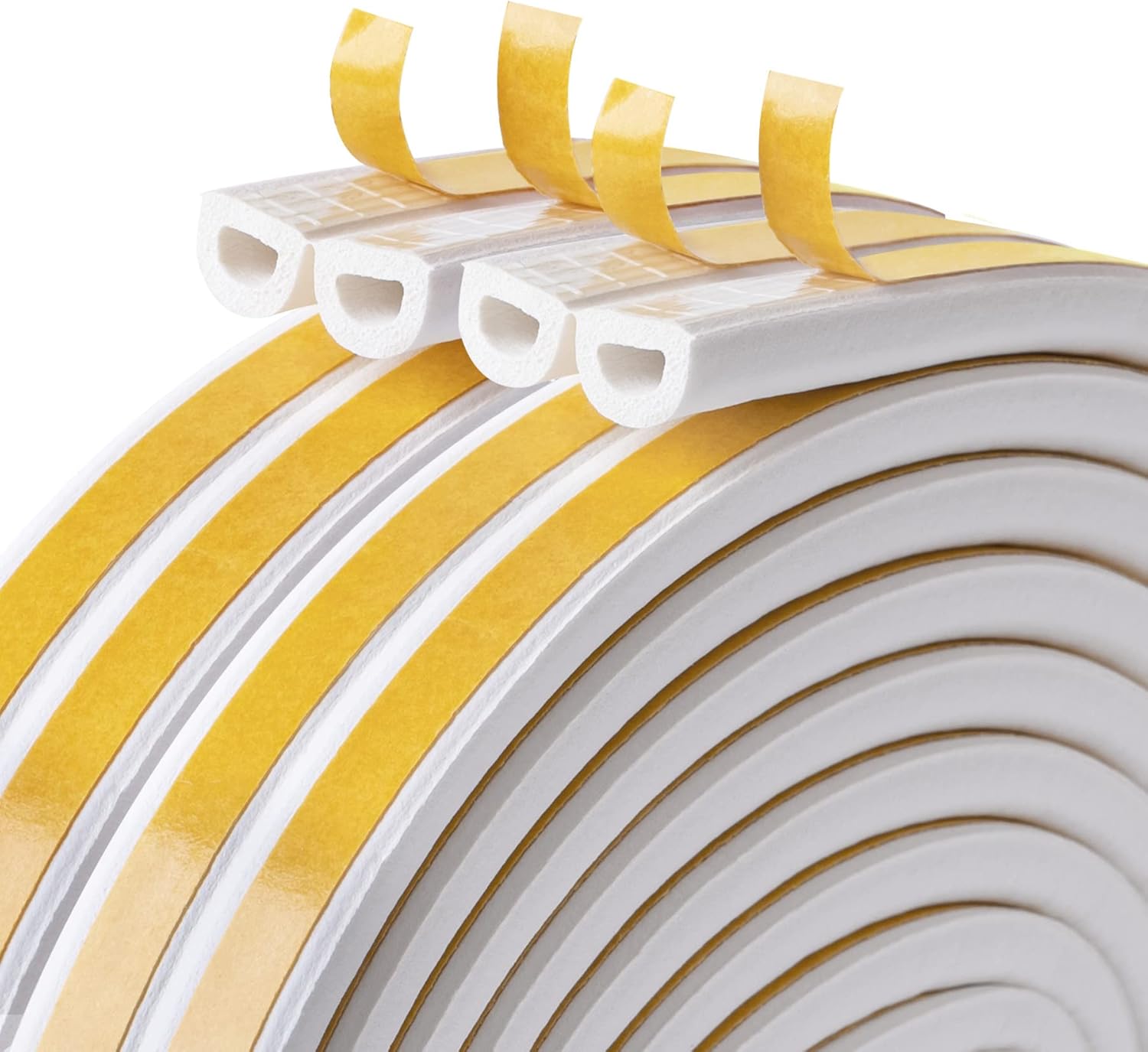 d-type foam sealer strip sized 9mm x 6mm for 4-5mm gap coverage