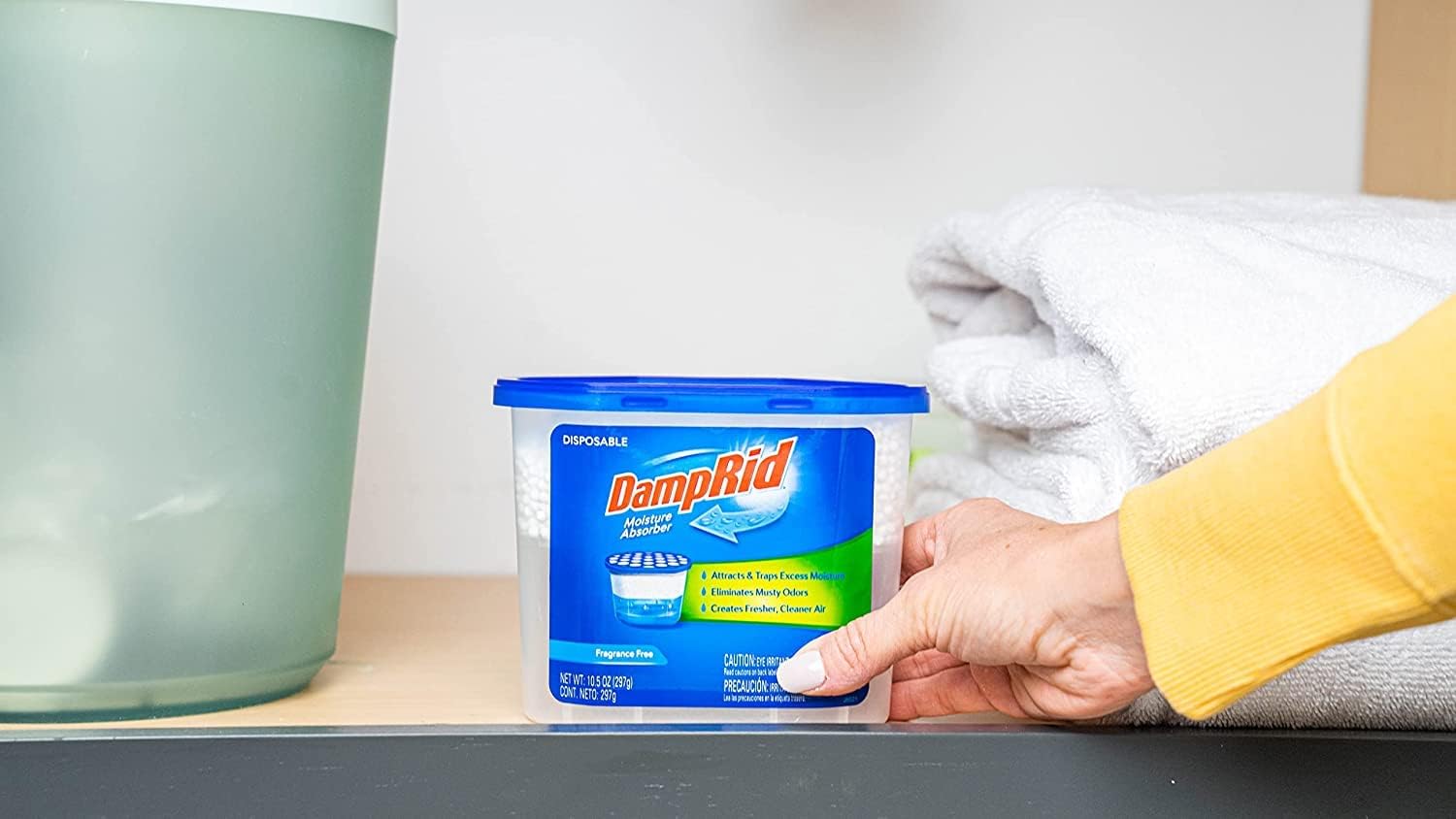 DampRid Fragrance Free Disposable Moisture Absorber 10.5 oz 3 Pack – Understated Kitchen Dehumidifier for Warm Home Atmosphere