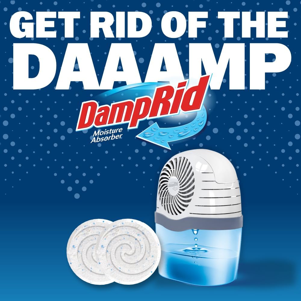 DampRid Moisture Absorber Refill Tablets – Clean Container Styling for Bathroom and Laundry Room, Elevated Home Look