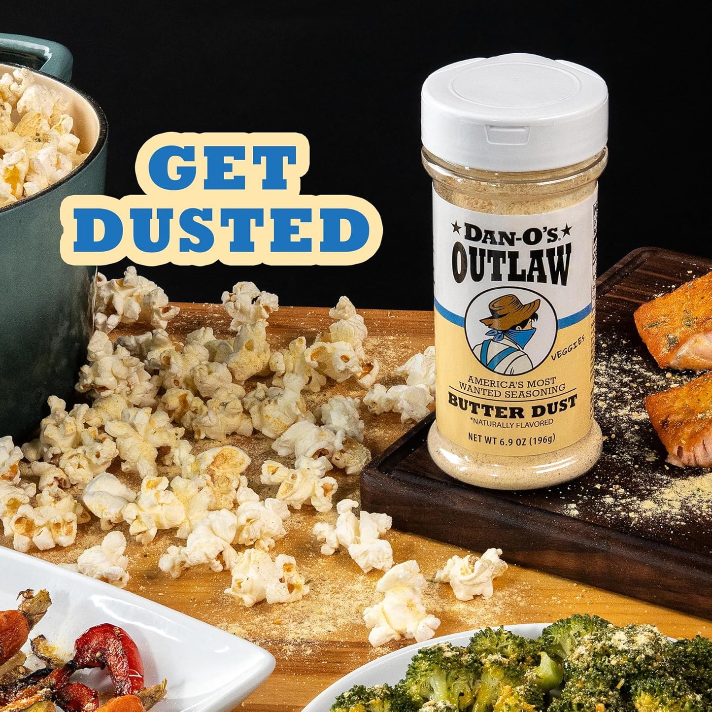 Dan-O's Outlaw Butter Dust Seasoning – Buttery Flavor Without the Fat for Healthy Snack Bowls and Veggie Plates