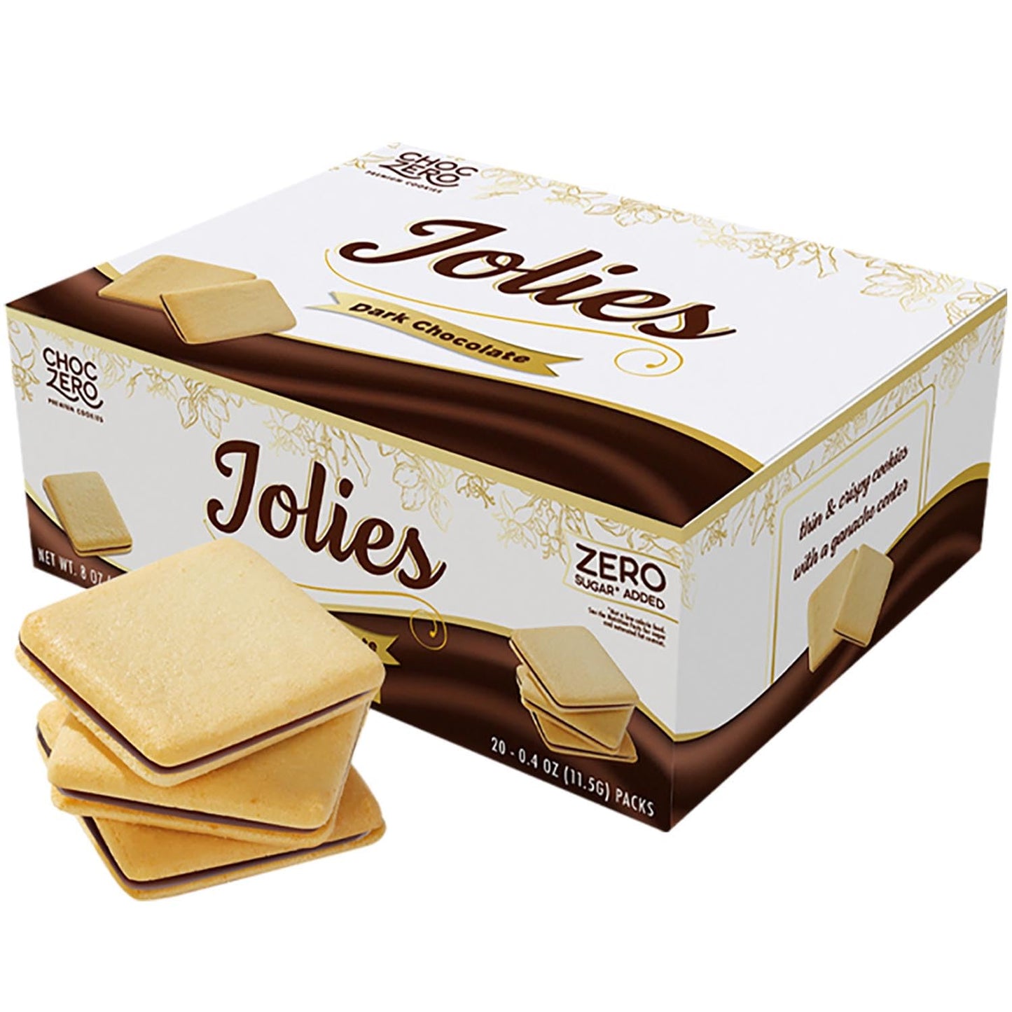 dark chocolate ganache filling sandwiched between two light crispy cookies