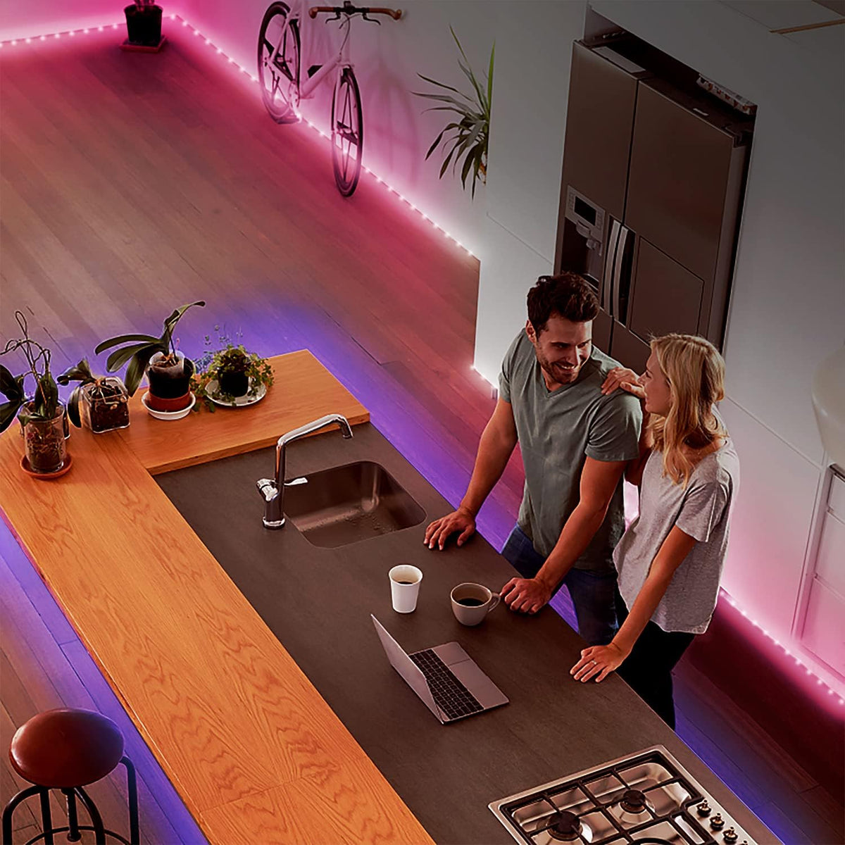 DAYBETTER LED Strip Lights 200ft (2 Rolls) – Valentines and Engagement Party Gift with Music Sync Ambience