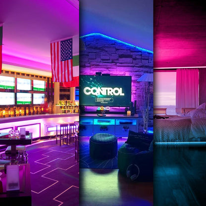 DAYBETTER LED Strip Lights 50ft – Modern Bedroom Decor with App-Controlled Color Changing