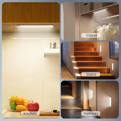 DAYBETTER Motion Sensor Under Cabinet Lights – Flameless Nighttime Safety for Stairs, Hallways and Kids' Bedrooms, 4-Pack