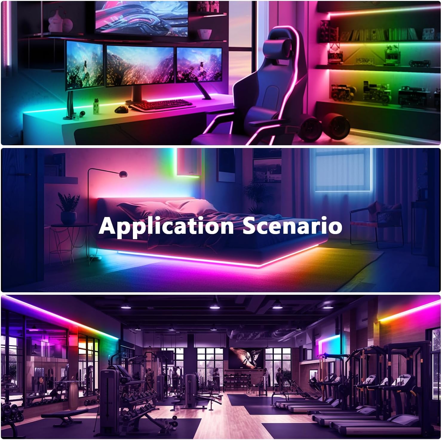 DAYBETTER Smart IC LED Strip Lights – Multicolor BGRIC Accent Lighting for Bedroom Aesthetic and Living Room Ambiance