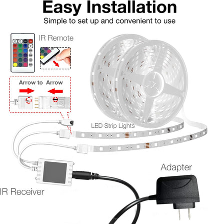 DAYBETTER WiFi LED Strip Lights – Holiday Party Decor & Ambient Room Lighting, Music Sync RGB Multicolor