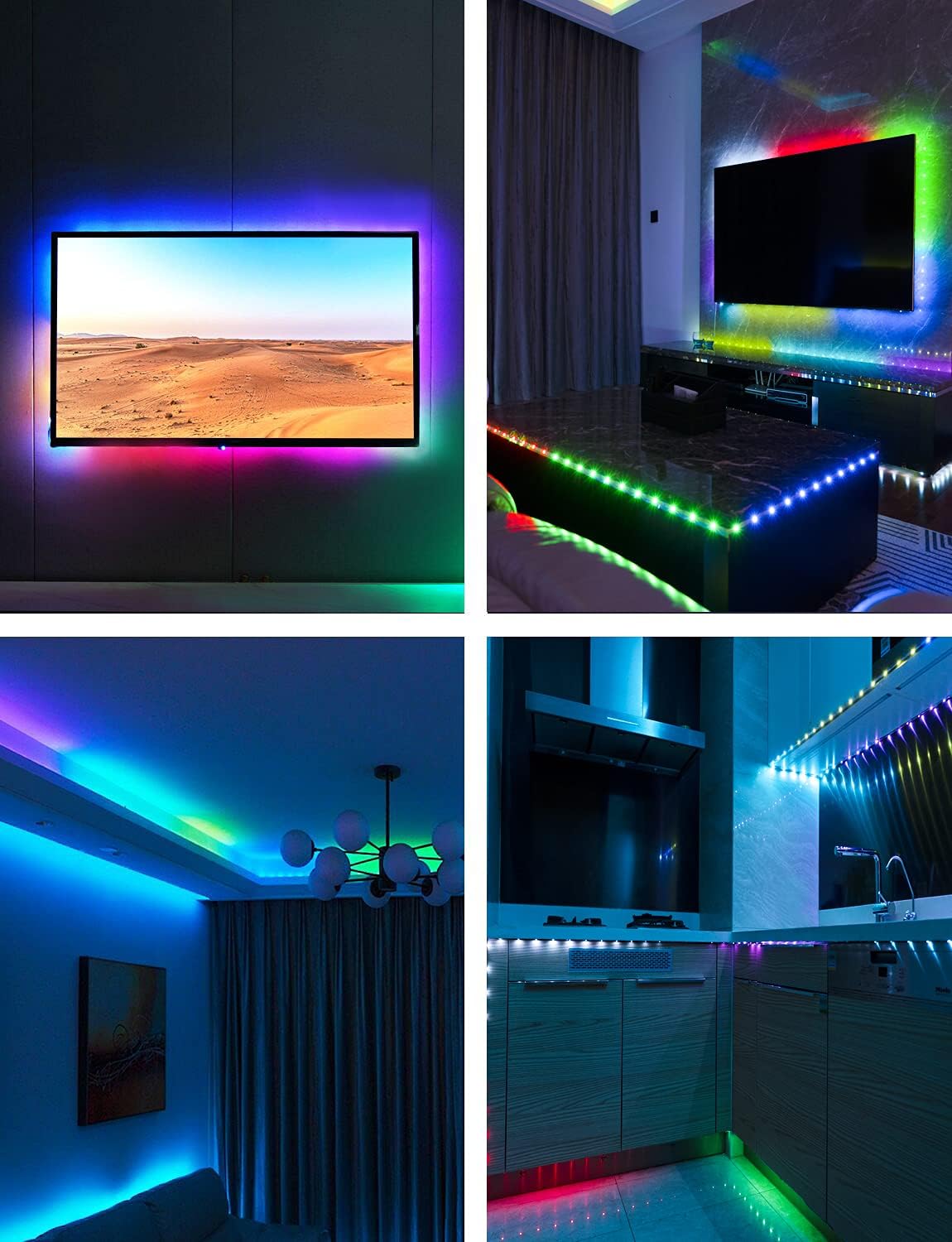 Daymeet RGBICW LED Strip Lights – Cozy Living Room Aesthetic, App-Controlled Mood Lighting for Bedroom & Media Wall
