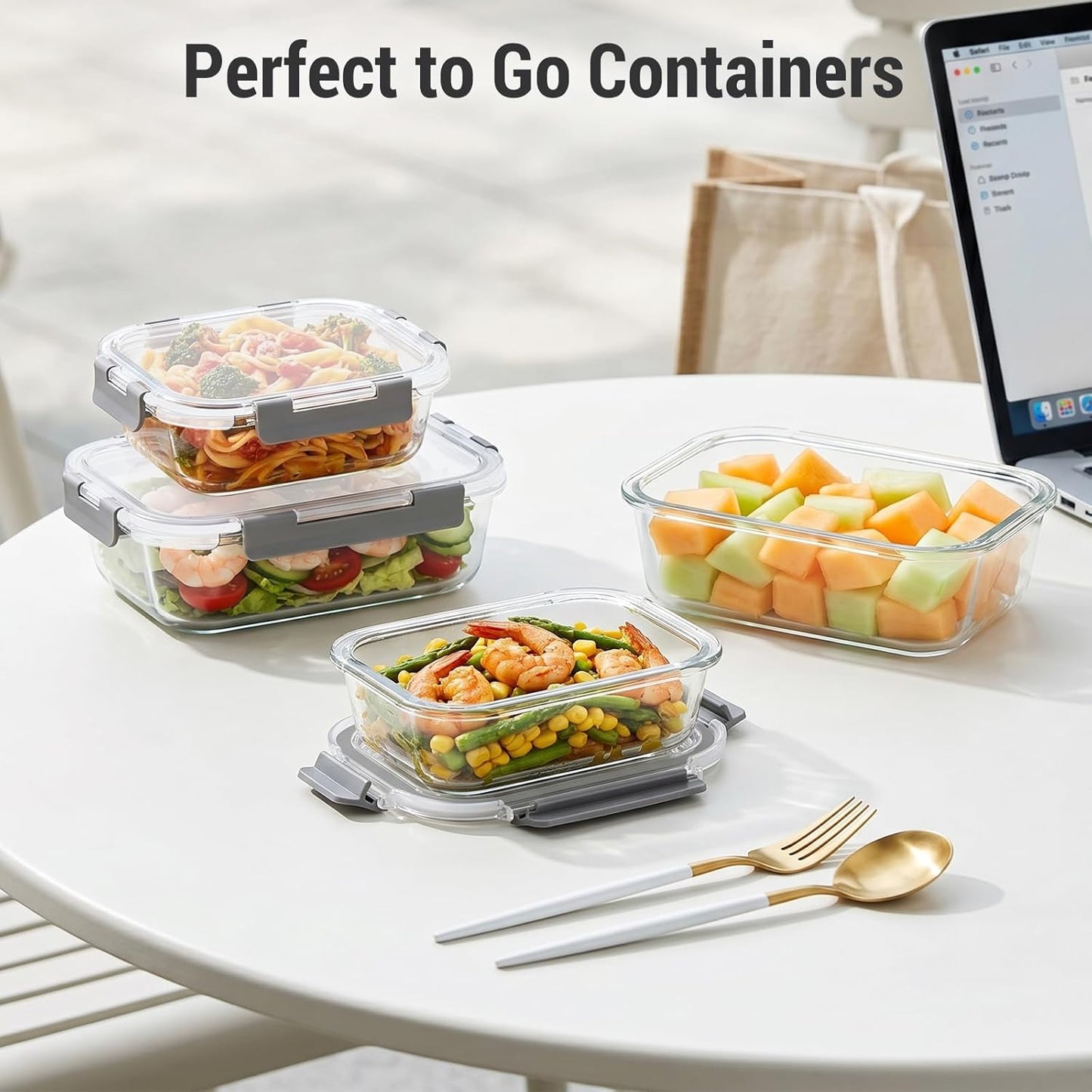 Dealusy 10-Set Glass Meal Prep Containers – Practical Housewarming Gift for New Homeowners