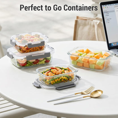 Dealusy 10-Set Glass Meal Prep Containers – Practical Housewarming Gift for New Homeowners