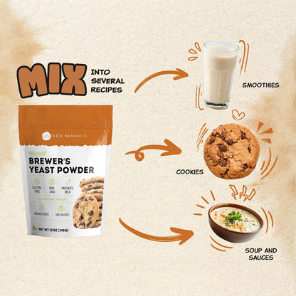 debittered brewer's yeast with milder aroma than standard brewer's yeast