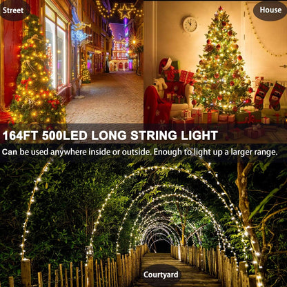 Decute 500LED Warm White Fairy Lights – Minimalist Bedroom & Apartment Ambient Lighting, 13 Modes with 8H Timer