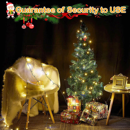 Decute UL588 Certified LED String Lights – Dorm Room and Kids Study Area Decor, 105FT Warm White Fairy Lights Safe for Children
